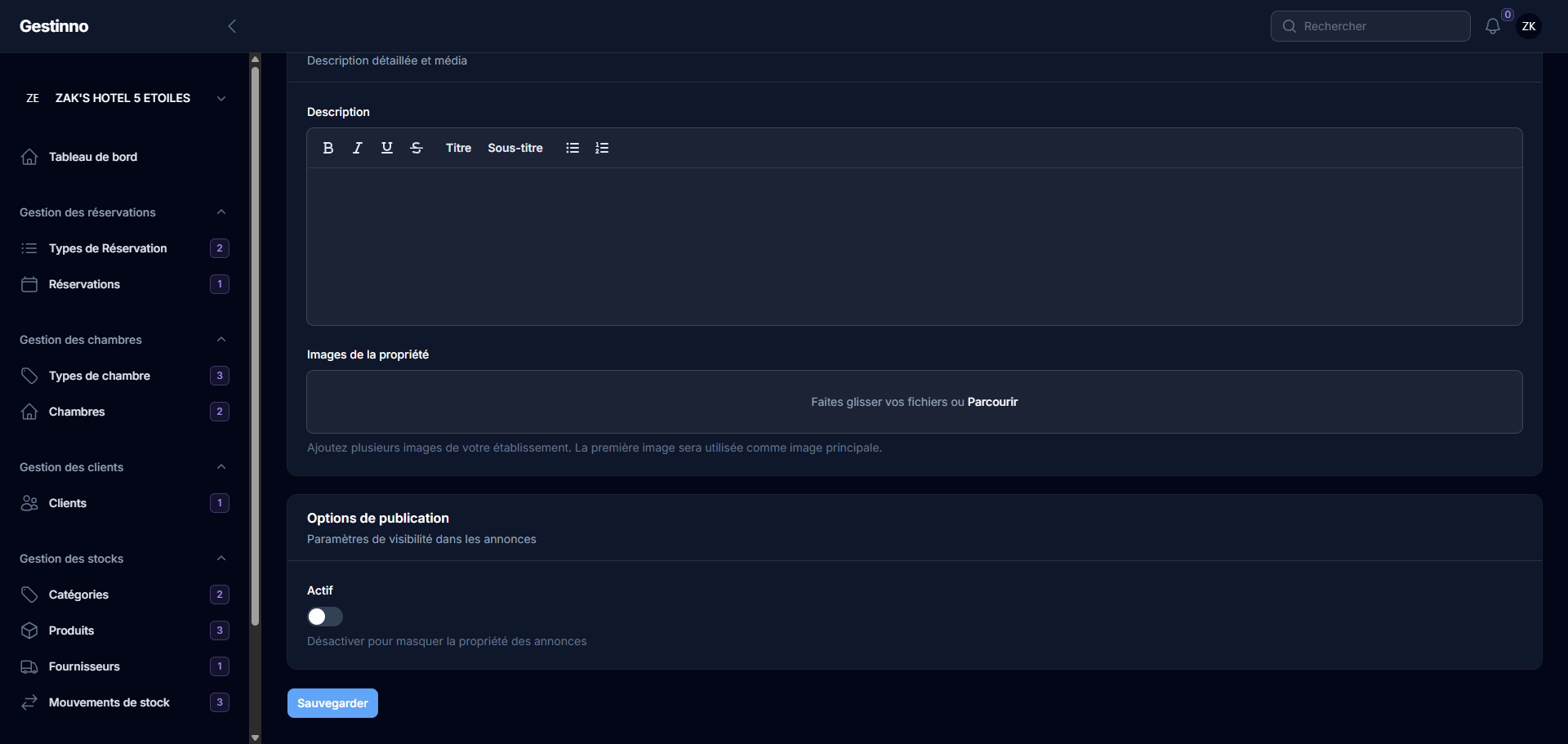 Configuration du profil - Description et images