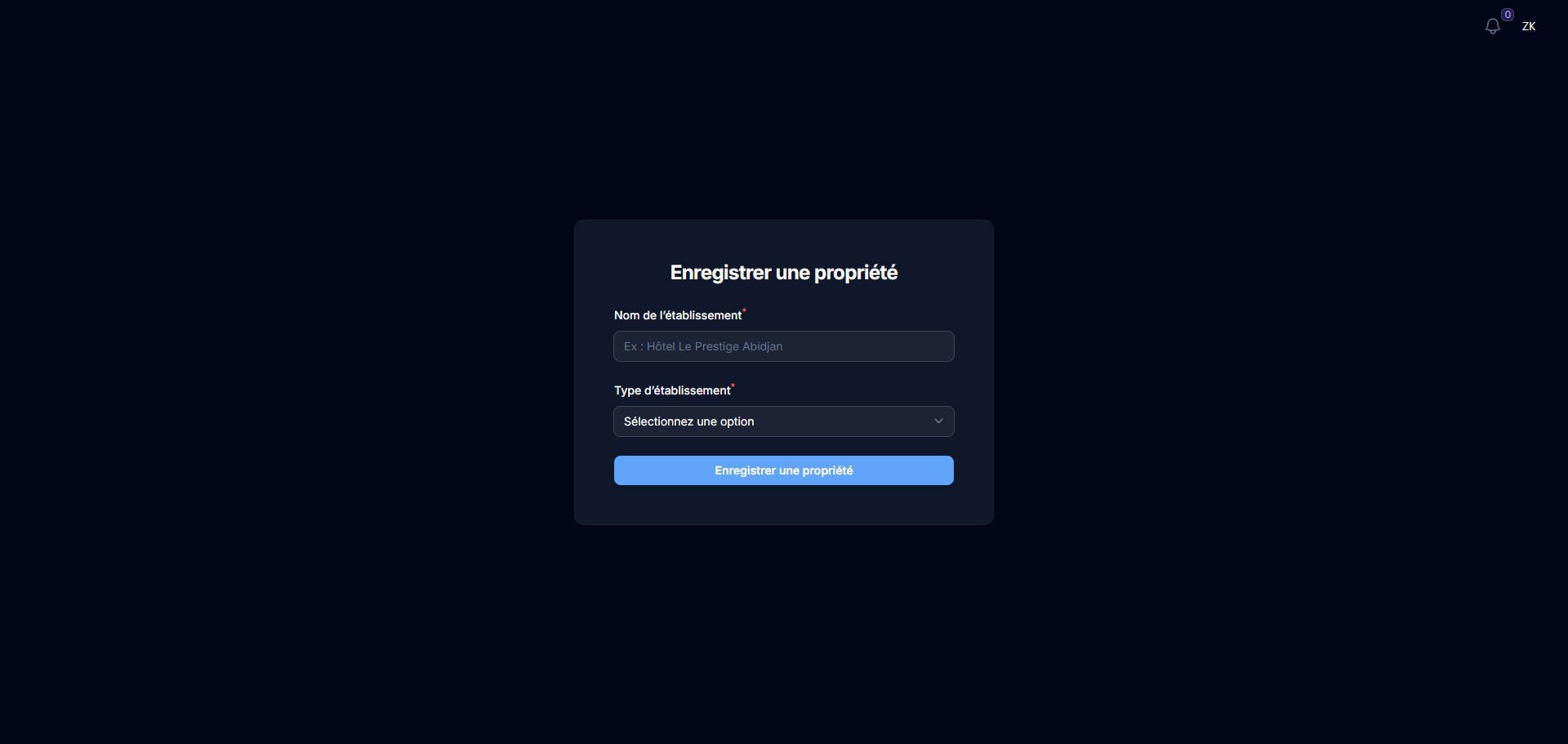 Enregistrement de propriété